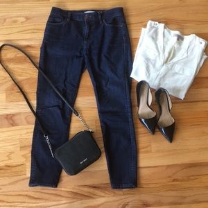 LOFT dark wash petite skinny jeans
